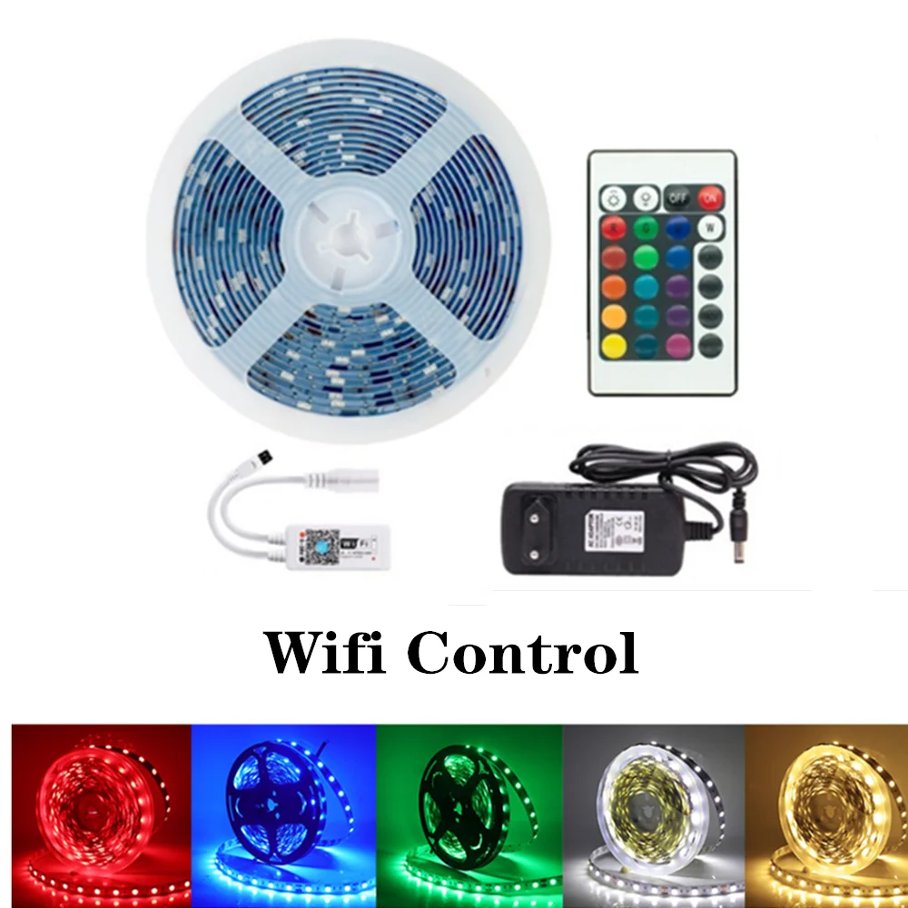 LED Light Strips Flexible RGB Diode For Decoration BackLight Waterproof Lamp Luminous String Decor SMD Bluetooth WIFI Controller