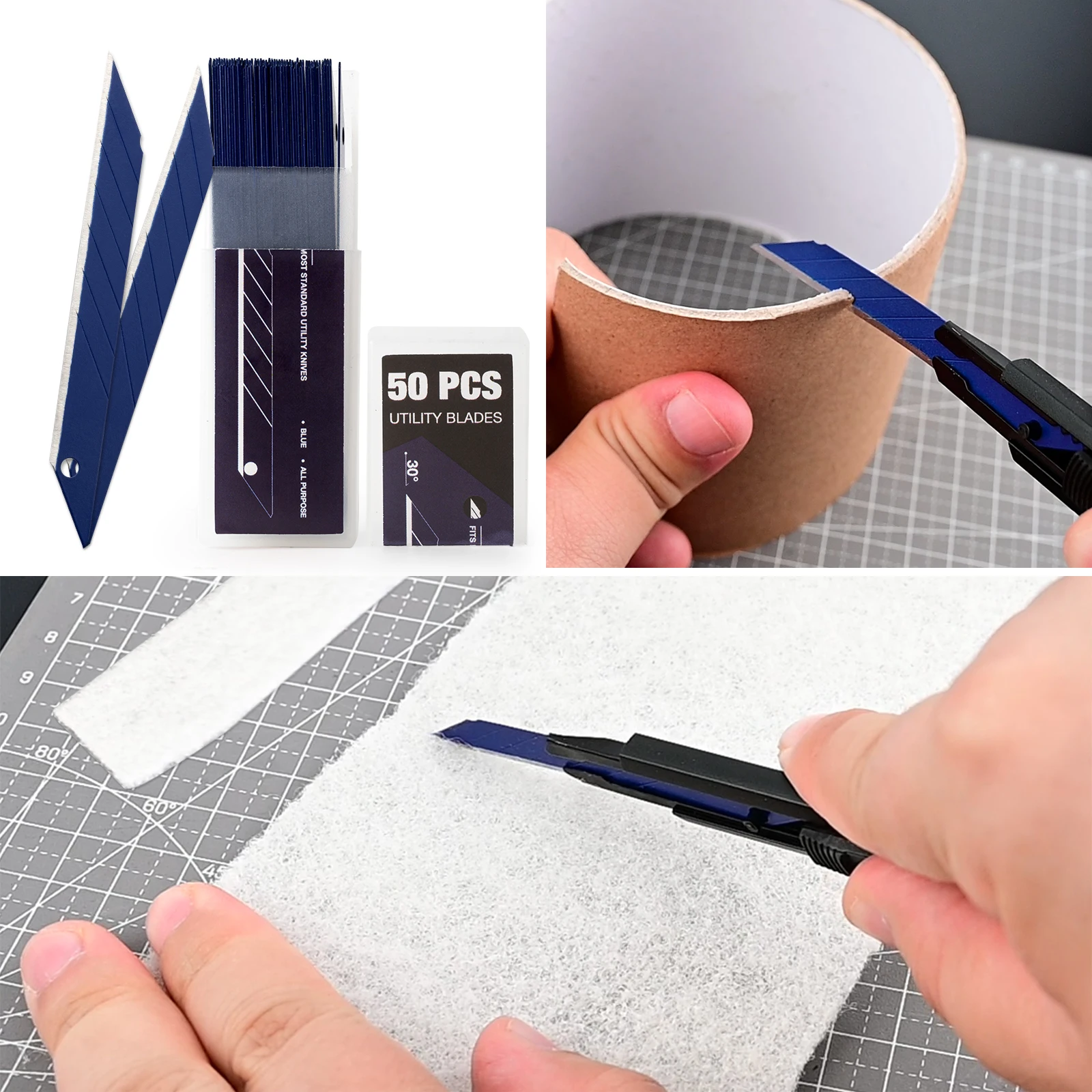 EHDIS 30 Degree Snap Off Cutting Blades Blue Coated Replacement Blade For Art Knife Carbon Fiber Wrap Film Vinyl Slitting Tools