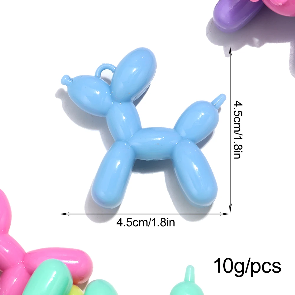 5 Stück AB Bunte Acryl-Anhänger 45x46mm in Form eines süßen Hundes für DIY-Schmuckherstellung, Schlüsselanhänger, Halsketten-Zubehör – Detail 9