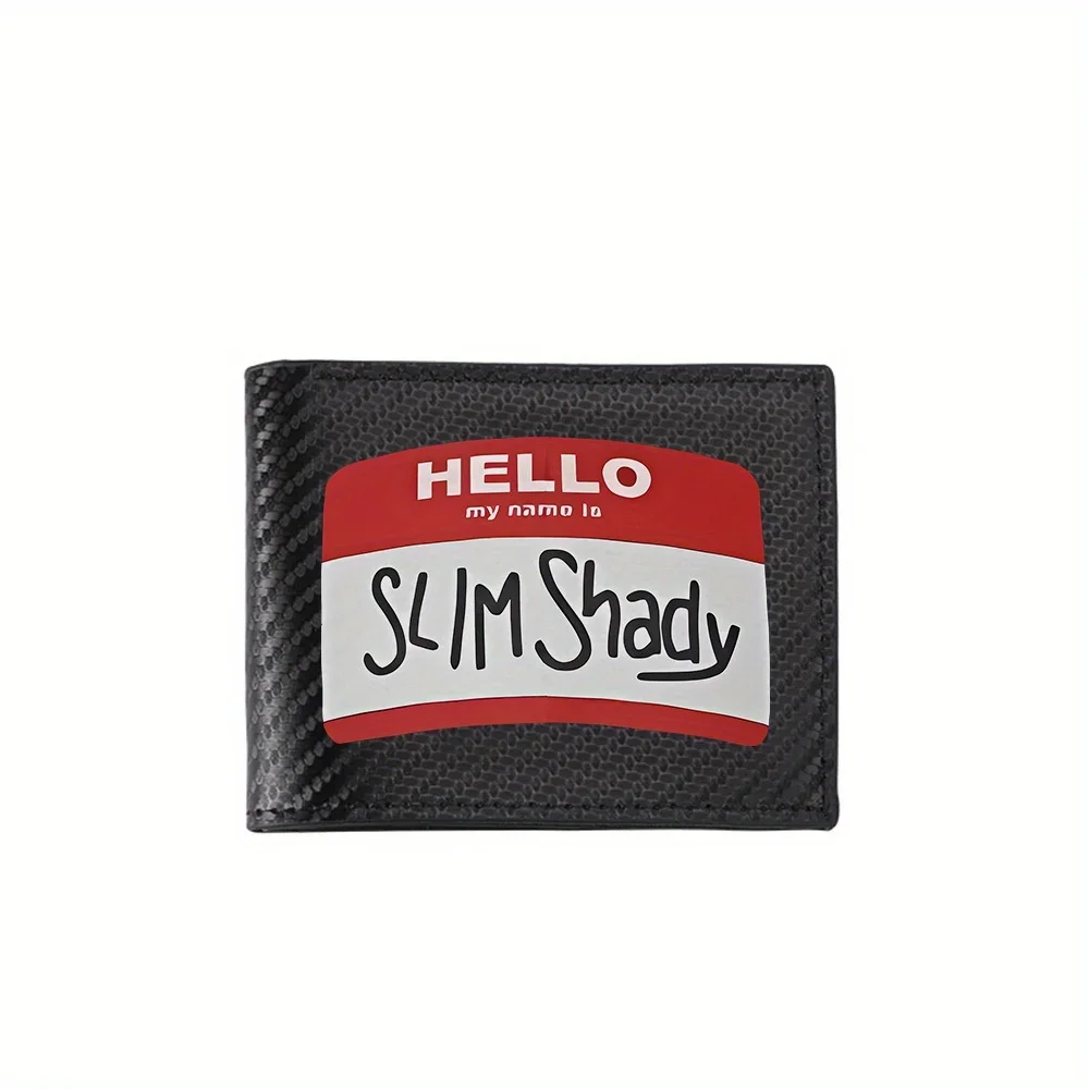 Hello,Slim Shady name badge Men's Wallets Simple Business Modern Stylish Printing Design Gifts For Father Boyfriend Christmas Lo