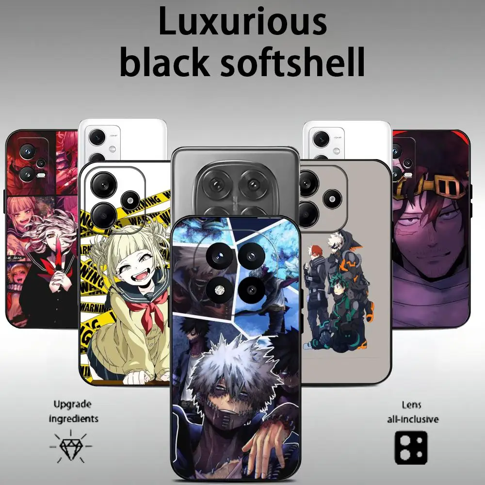 Чехол для телефона My Hero Academia Bakugou Katsuki для Xiaomi Redmi Note 14 13 12 11 Pro Plus S 5G 4G, мягкий черный чехол для телефона