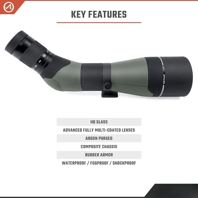 2025 نطاق اكتشاف أرجوس HD 20-60x85 الساخن - 45 درجة، أخضر/أسود 2025