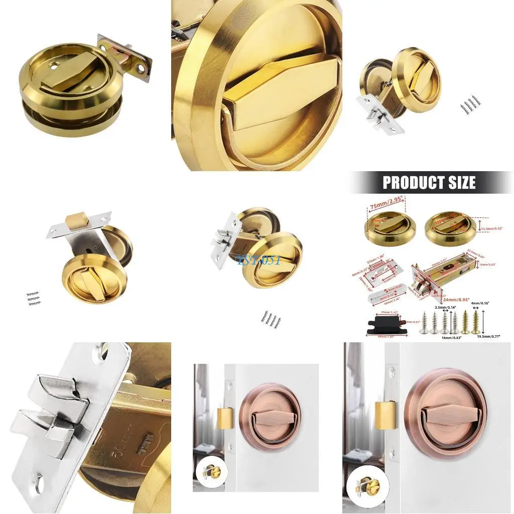 

E15A Stainless Steel Recessed Double Sided Door Handle Lock for Interior Door