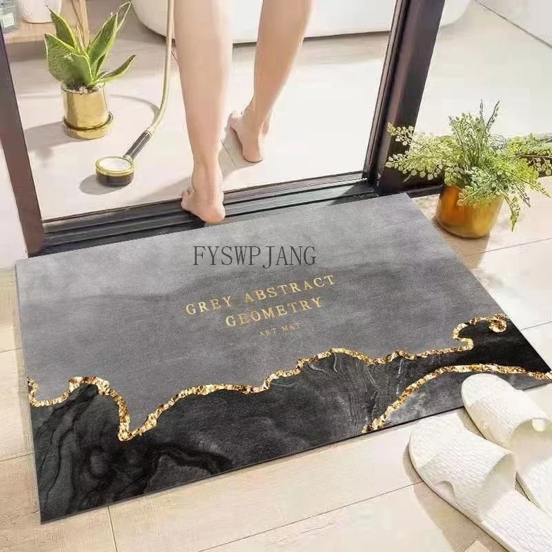 Super Absorbent Bath Mat Rubber Bathroom Rug Non-slip Entrance Doormat Nappa Skin Floor Mats Toilet Carpet Kitchen Area Rugs