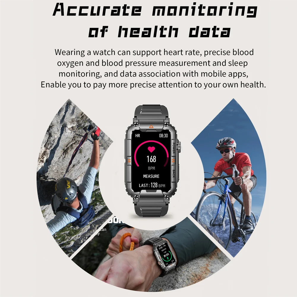 Reloj inteligente deportivo para hombre y mujer, accesorio de pulsera resistente al agua con llamadas, Bluetooth, pantalla táctil HD de 2023