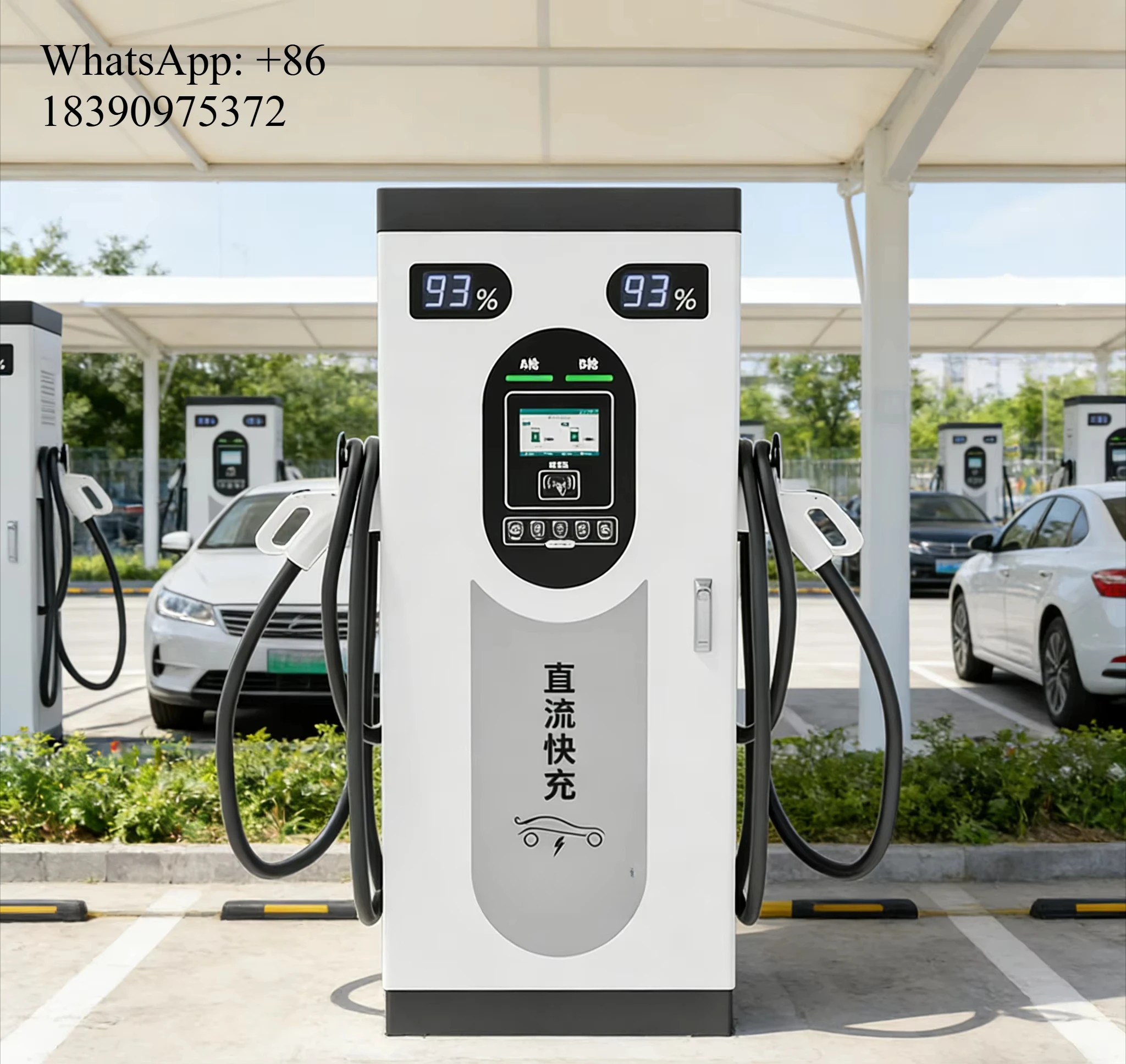 Electric Cars Charging Piles LCD Touch Screen Intelligent Car Charging Piles 40kW 60KW Wall-Mount DC EV Chargers