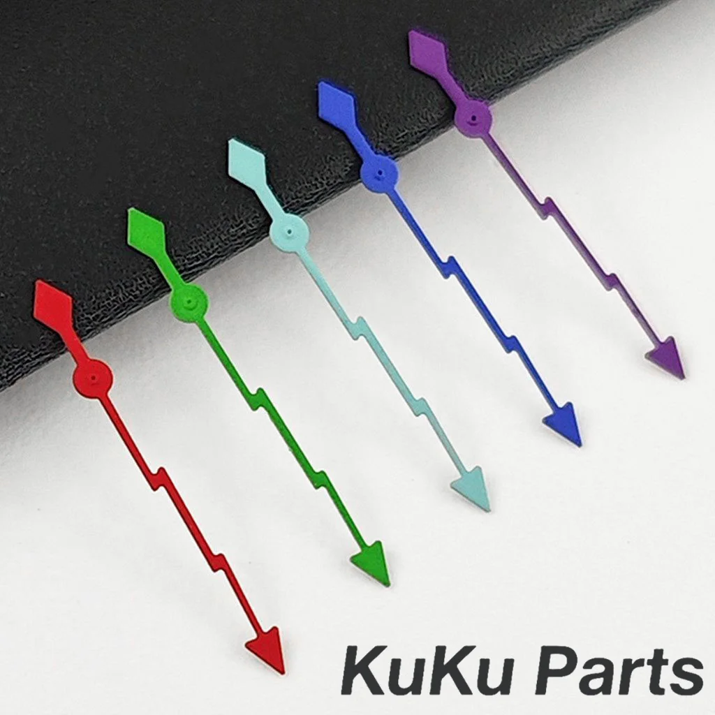 Relâmpago 13mm prata ouro preto vermelho verde mãos relâmpago segundos relógios agulhas caber nh34 nh35 nh36 nh38 movimento sem luminoso