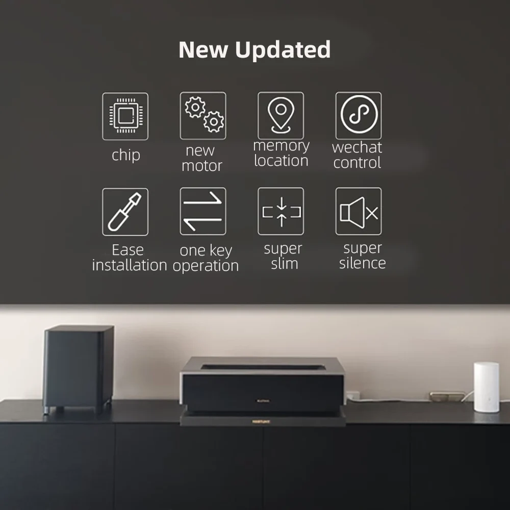 Yinzam X90 تلفزيون ليزر كهربائي متنقل تلسكوبي الجدول UST العارض حامل خزانة UST الذكية خزائن التلفزيون عالية الجودة