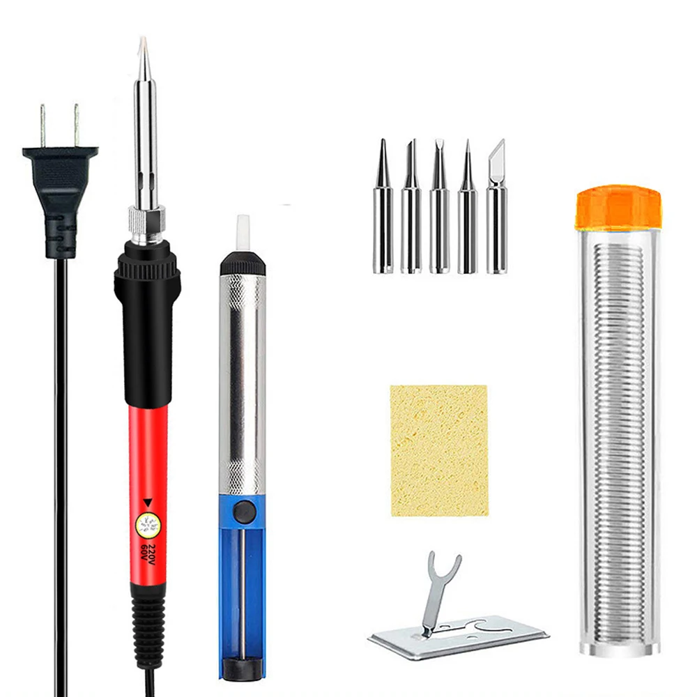 

6PCS 60W Electric Soldering Iron EU/US Plug Temperature Adjustment Soldering Iron Household Electronic Welding Repair Tool