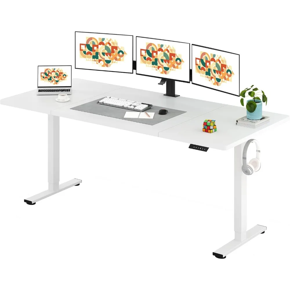 مكتب قائم كهربائي 79 × 32 بوصة ارتفاع قابل للتعديل مع 6 أزرار تحكم مكتب كمبيوتر مريح مع لصق الخنزير