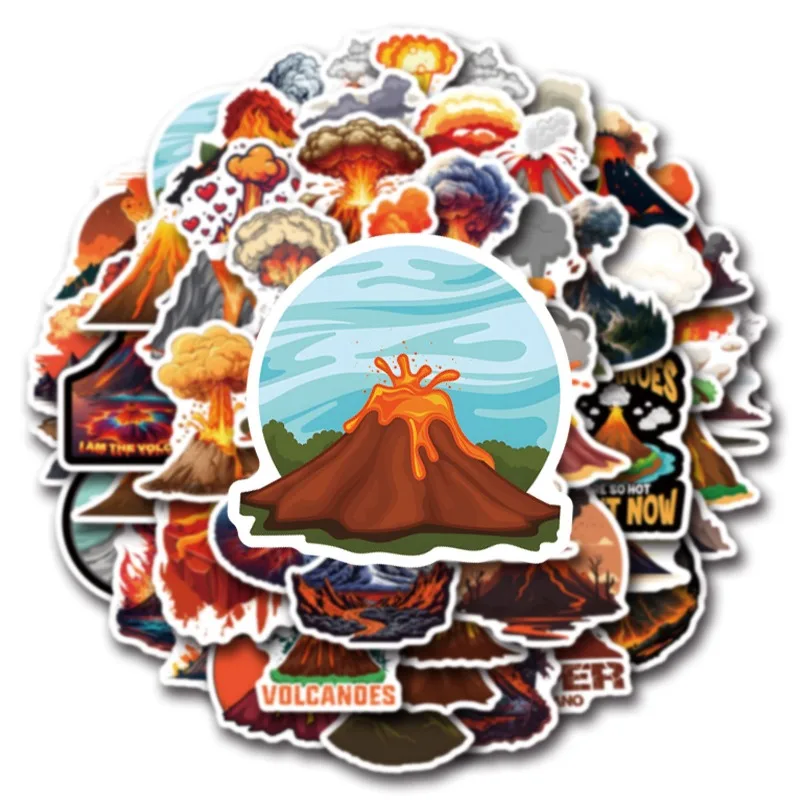 55 PCS Cartoon Vulcão Cratera Doodle Adesivo Criativo Decoração