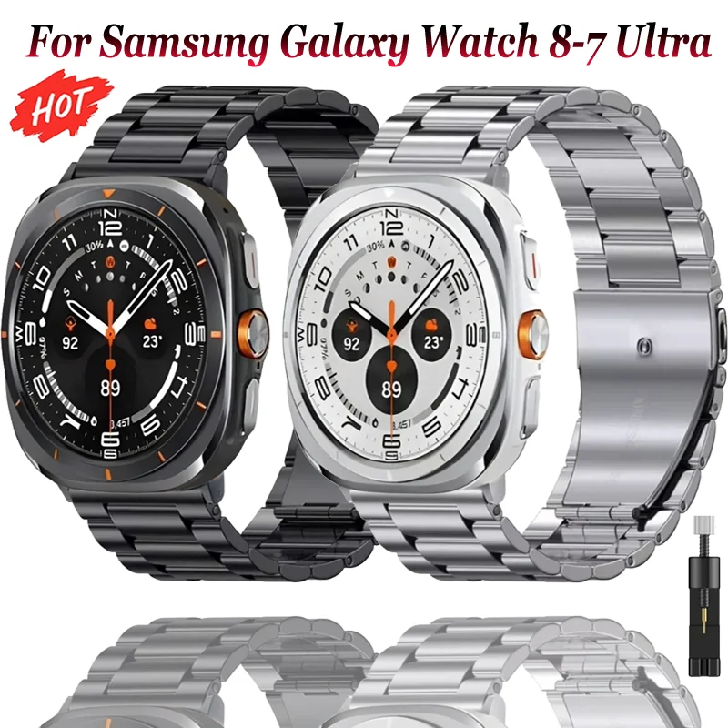 Edelstahlarmband für Samsung Galaxy Watch Ultra 2025 47mm Metallisches Komfortables Uhrenarmband für Samsung Watch Ultra 47mm