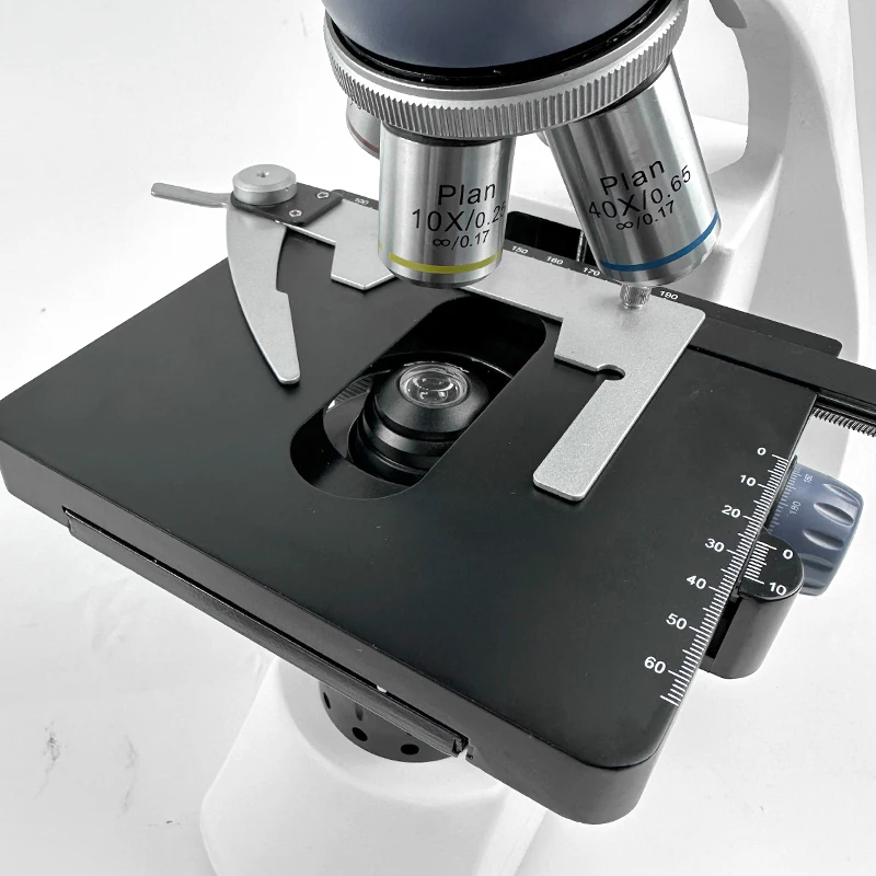 Albenth 40X-1000X Trinocular Biological Microscopes With 3W LED, Abbe Condenser, Double Layer Mechanical Stage