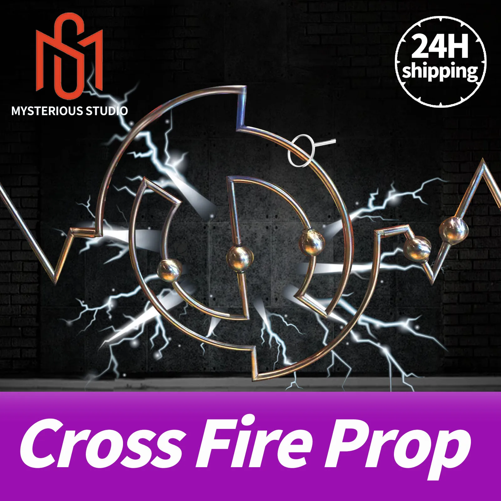 

Реквизит Mystery Studio Cross Fire. Игра-головоломка для побега из комнаты, сохраняет металлическое кольцо на перекрестной дорожке, чтобы открыть металлическую горку.