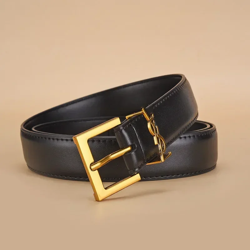 2025 New Light Luxury Simple Women Slim Decorative Solid Leather Belt with Pin Buckle Fashion Ladies Waistband Ideal for Pants