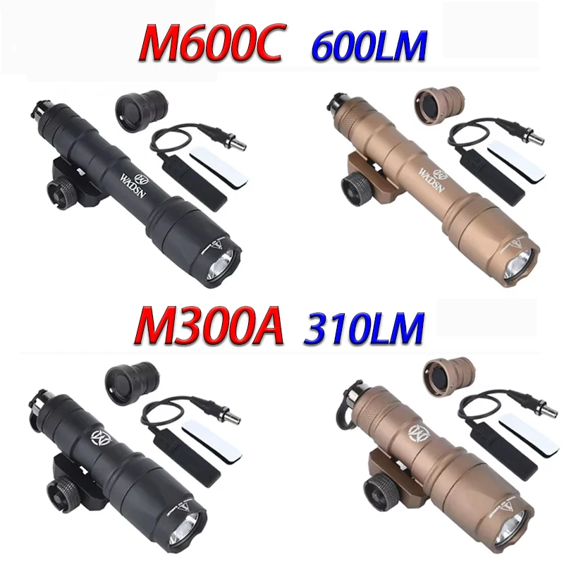 WADSN Airsoft Surefir M600C M600 M300 Tactical Scout Light AR15 Rifle Weapon Flashlight LED Hunting Spotlight SF M300A Gun lamp