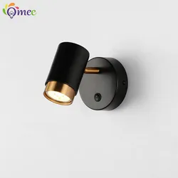 5W Wall Lamp Black/White Modern Aisle Wall Light Adjustable For Bedside Bedroom Lights Corridor sconce AC110-240VGU10 LED Switch