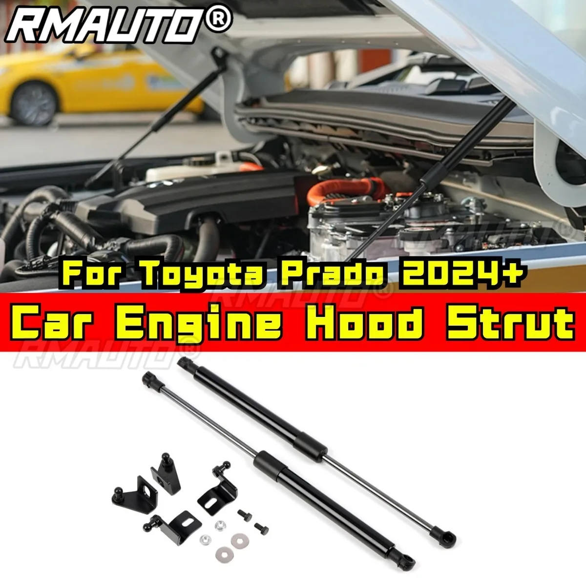

Engine Hood Installation Gas Strut Machine Cover Gas Spring Body Kit For Toyota Prado 2024+ Car Accessories