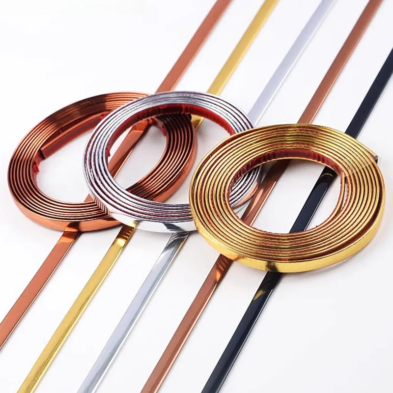 3D Gold PVC Self-Adhesive Tile Stickers Tape Floor Waterproof Wall Gap Sealing Strip Tile Beauty Seam Sticker Home Decoration