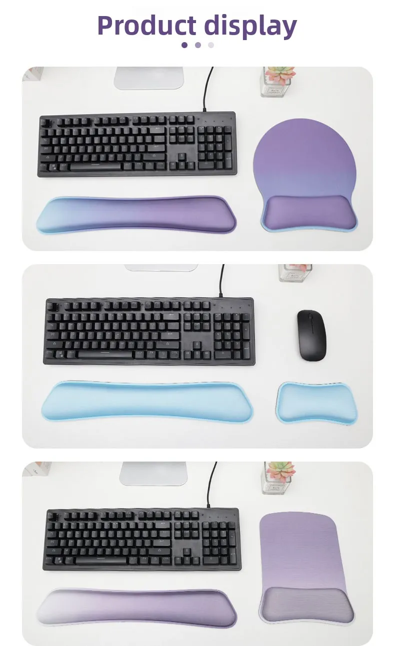 Memory-Schaum Handgelenkauflage-Set Tastatur-Mauspad Ergonomische Unterstützung für Büro und Gaming 7 Farbverläufe – Detail 9