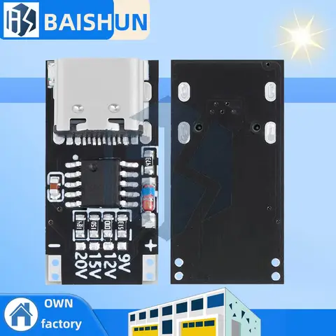 Type-C PD2.0 PD3.0 Fast Charge Trigger Polling Detector Module, Adjustable 9V 12V 15V 20V USB Boost Power Supply Converter Charg