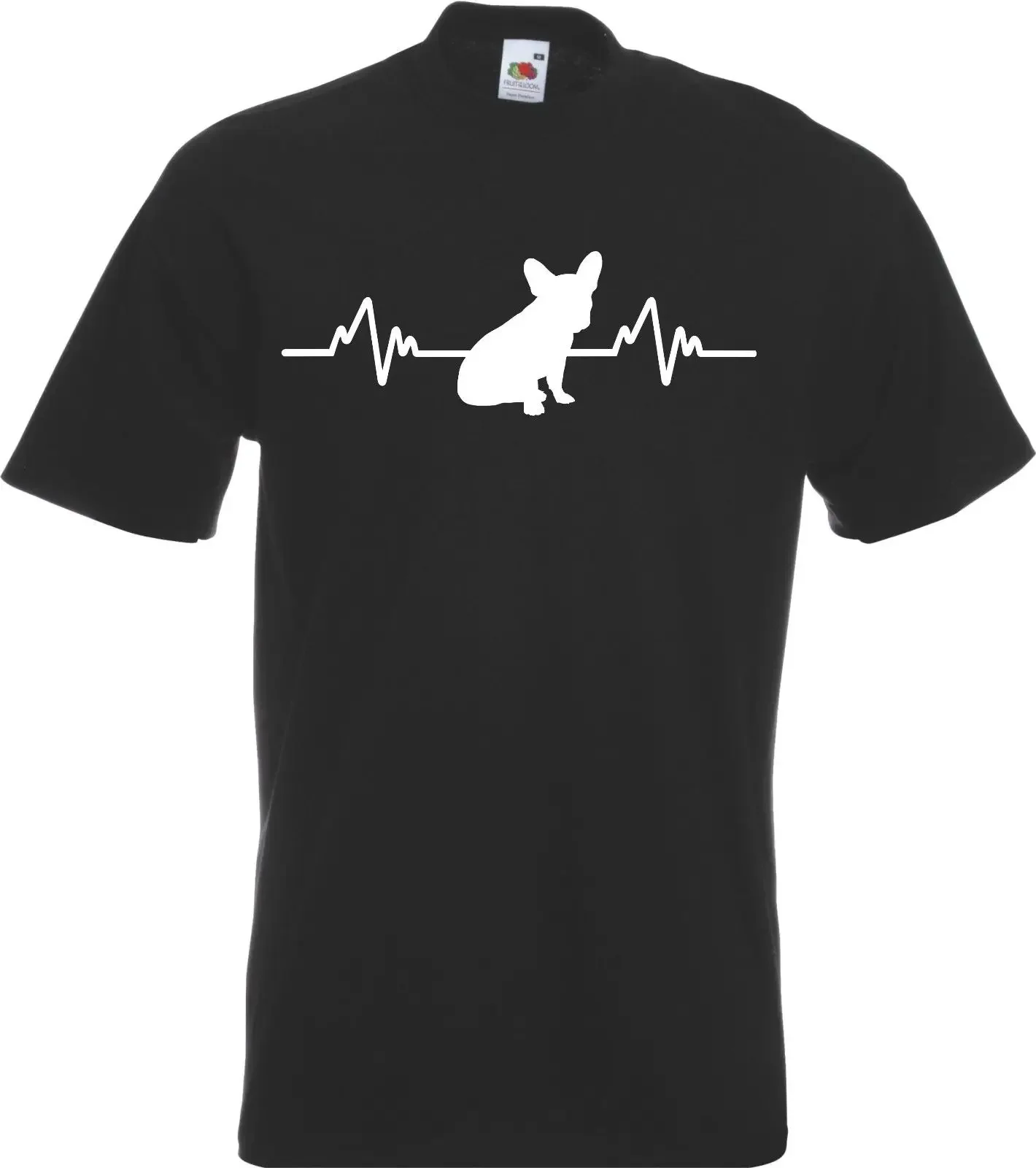 Heartbeat French Bulldog T-Shirt Unisex Mens New All Sizes Colours Gift Short Sleeve Brand Fashion Style Tops