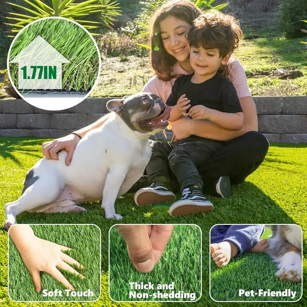 Realistic Drainage-Hole Artificial Grass Mat for Outdoor, Patio, and Weddings