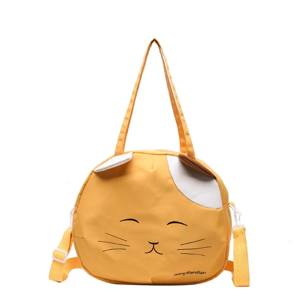 Canvas Messenger Bag Portable Large Capacity Prints Cat Handbag Nylon Crossbody Bag Students