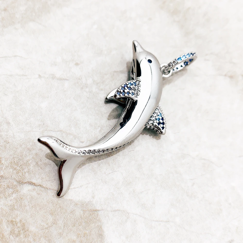 Dolphin Dangle Charm Pendant New 925 Sterling Silver Romantic Gift For Women Jewelry