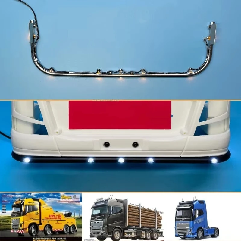 

FH16 GLOBETROTTER Toy Truck Aluminum LED Low Bar For Tamiya 1/14 RC Tractor Truck FH16 Series 4x2 6x4 8x4 Accessories Parts