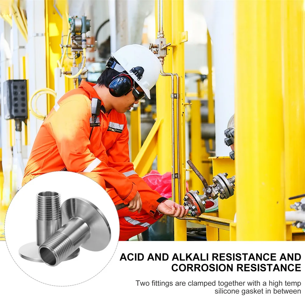 

4pcs Stainless Steel Tube Fittings Hose Barb Adapter Npt Threaded Ferrule Connector For Sanitary Use Tri Clamp Fittings