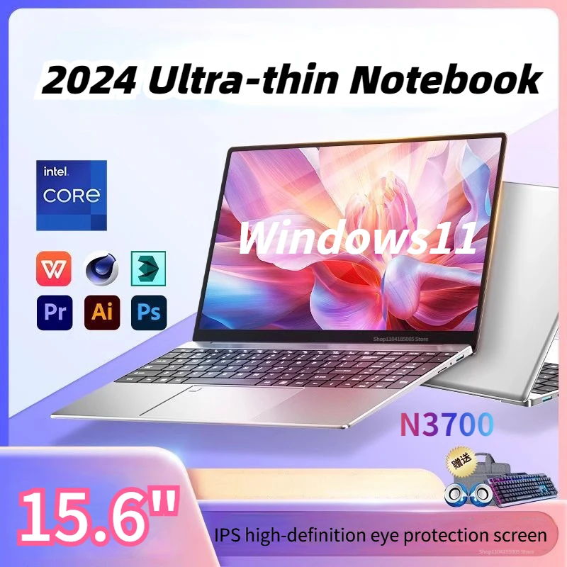 สินค้าใหม่บางเฉียบขนาด15.6นิ้ว16กิกะไบต์แรม2TB SSD N3700แล็ปท็อปที่มีหน้าจอ1920x1080สำนักงานคอมพิวเตอร์โน๊ตบุ๊ค Windows11