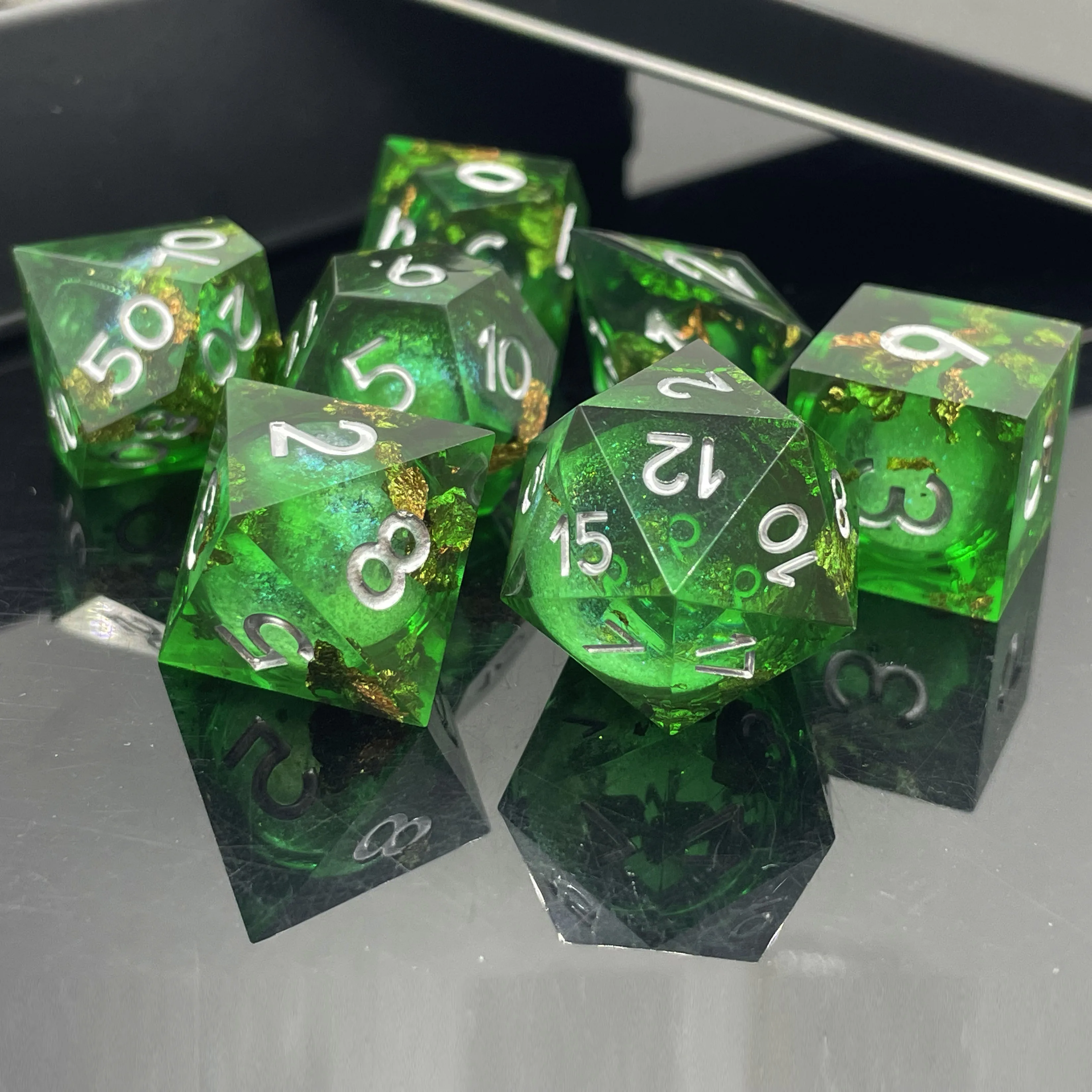 7PCS Multi-sided Dice For DND Game Board Game Liquid Core Dice For Portable Toys DND RPG TRPG Games Party Entertainment Dice