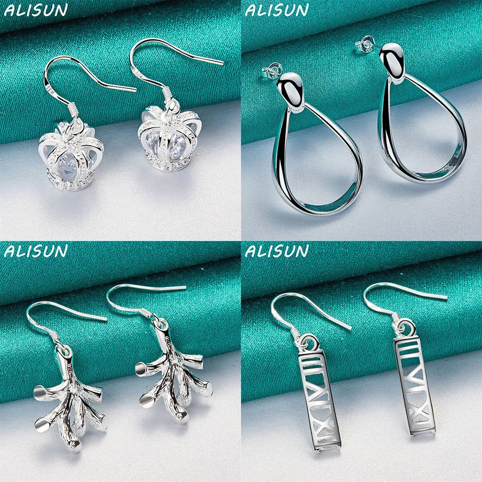 

ALISUN 925 Sterling Silver Geometric Drop Earrings For Women Creativity Gifts Street All-match Party And Daily Wear
