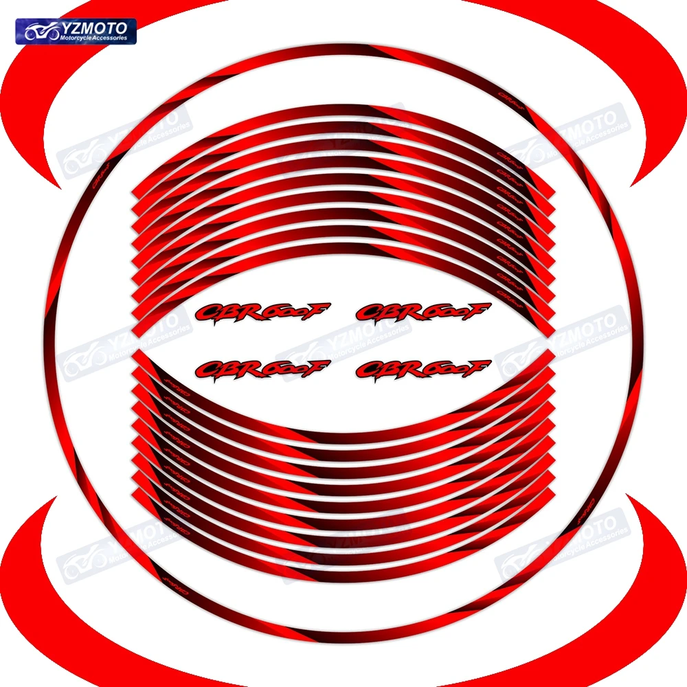 

For Honda CBR600F CBR 600F Motorcycle Racing Sticker 17 Inch Front And Rear Wheel Hub Reflective Decoration Rim Decal Stickers