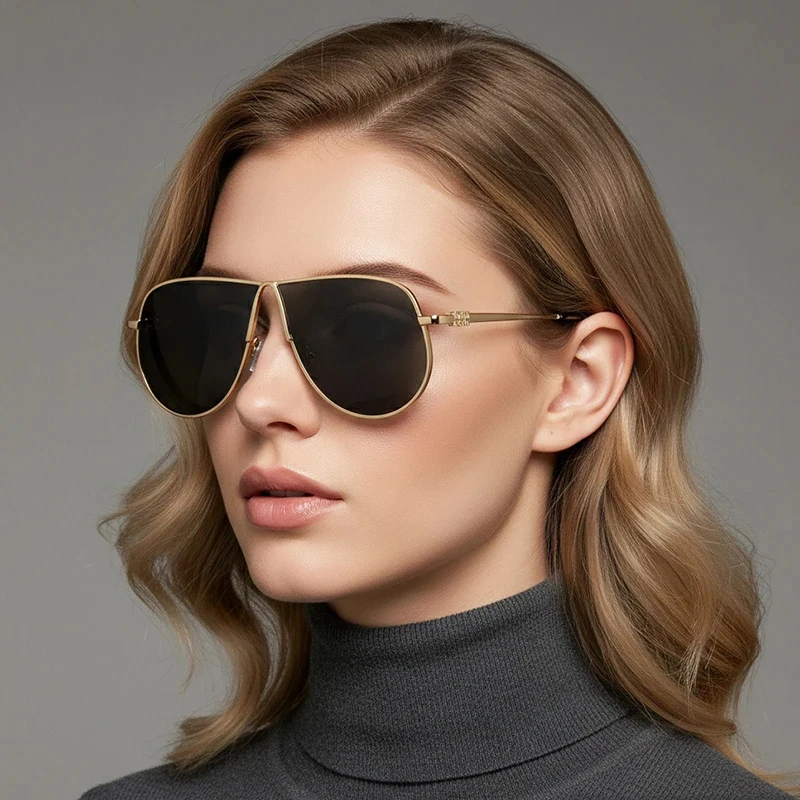 

2026 Luxury Fashion Brand Designer Sunglasses Women Vintage Oversized Elegant Party Shades Glasses Travel Letter Top Sunglasses
