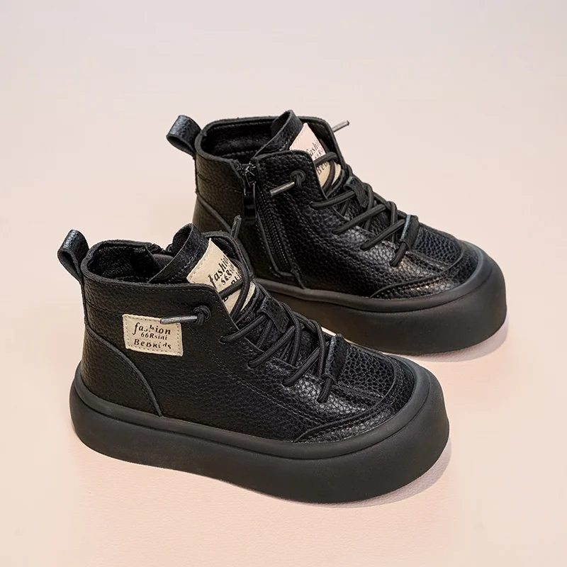 

Детские ботильоны с закрытым носком, детские модные ботинки в корейском стиле с мягкой подошвой, осень-зима 202, повседневные ботинки для мальчиков и девочек, нескользящие