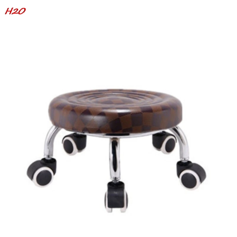 H2O Mobile Stool Children\'s Toddler Stool Floor Wiping Roller Dining Pedicure Shoe Change Retractable Lounge Drop-shipping