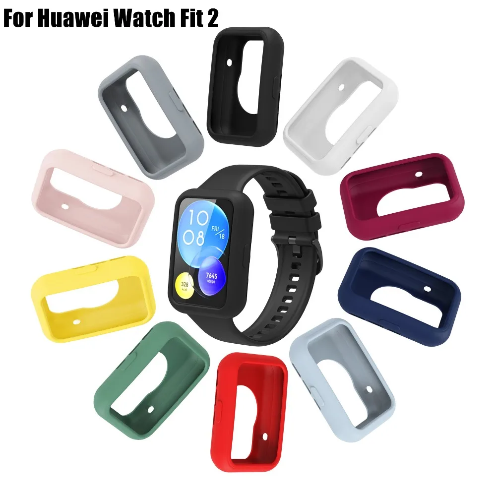 Fall Prevention Protector Case Shockproof Colorful Soft Protector Cover Scratch-resistant Silicone for Huawei Watch Fit 2