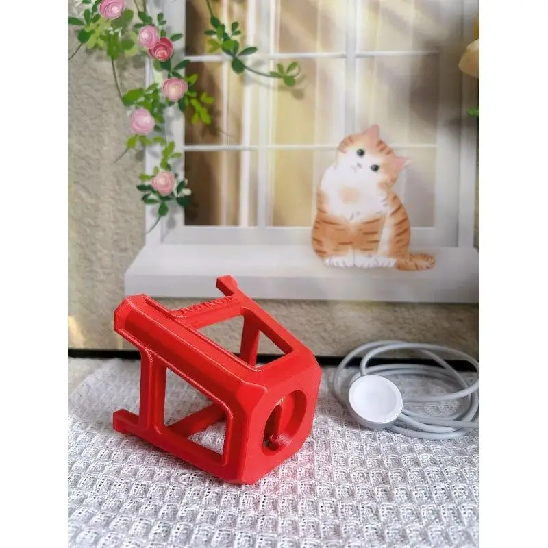 1Pcs Red 3D Printed Watch Desk Stand Chair Shape Universal Charging Holder with Storage Groove for Desktop Organization