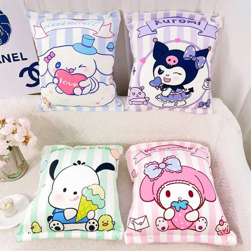 Snairo Lovely Creative Back Cushion A Bag of Kuromi My Melody Cinnamoroll Capybara Throw Pillow Cuddly Plushies Home Decor