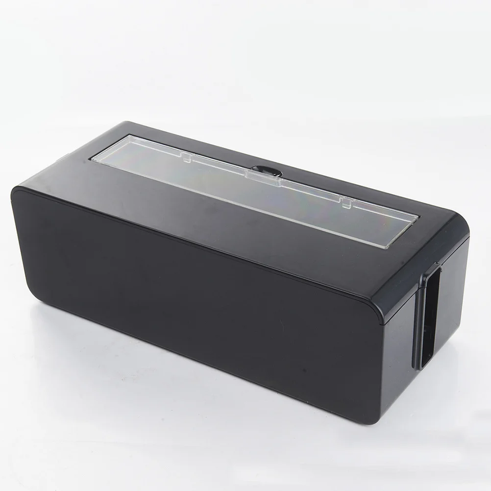 صندوق منظم السلك، حقيبة تخزين كابلات بلاستيكية سوداء لمحولات شرائط الطاقة، أخفى الأسلاك الواقية - مقاس M #1