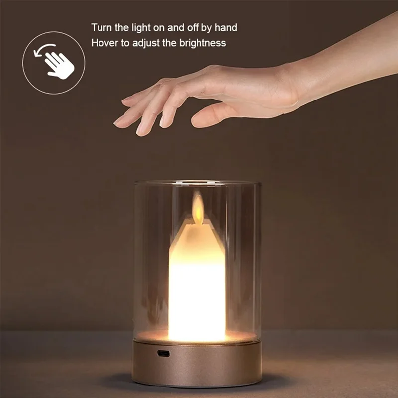 M11K-Intelligent Atmosphere Motion Sensor LED Night Light Manual Scanning Candlelight USB Charging Decoration Automatic Switch
