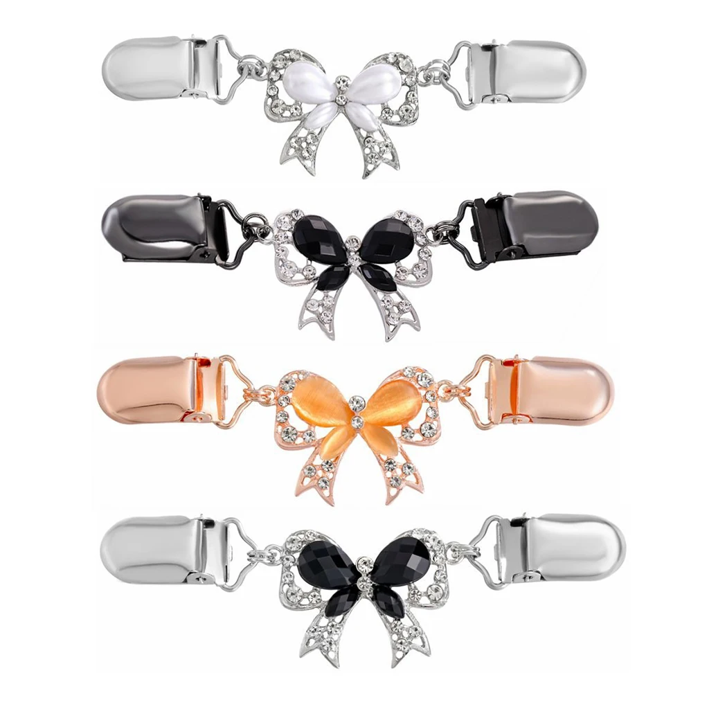 Vintage Cardigan châle Clips papillon taille tendeur dos Cinch Clips pull robe col broche pince pour femmes fille vêtements