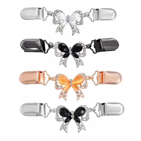 Vintage Cardigan Shawl Clips Butterfly Waist Tightener Back Cinch Clips Sweater Dress Collar Brooch Clip for Women Girl Clothing