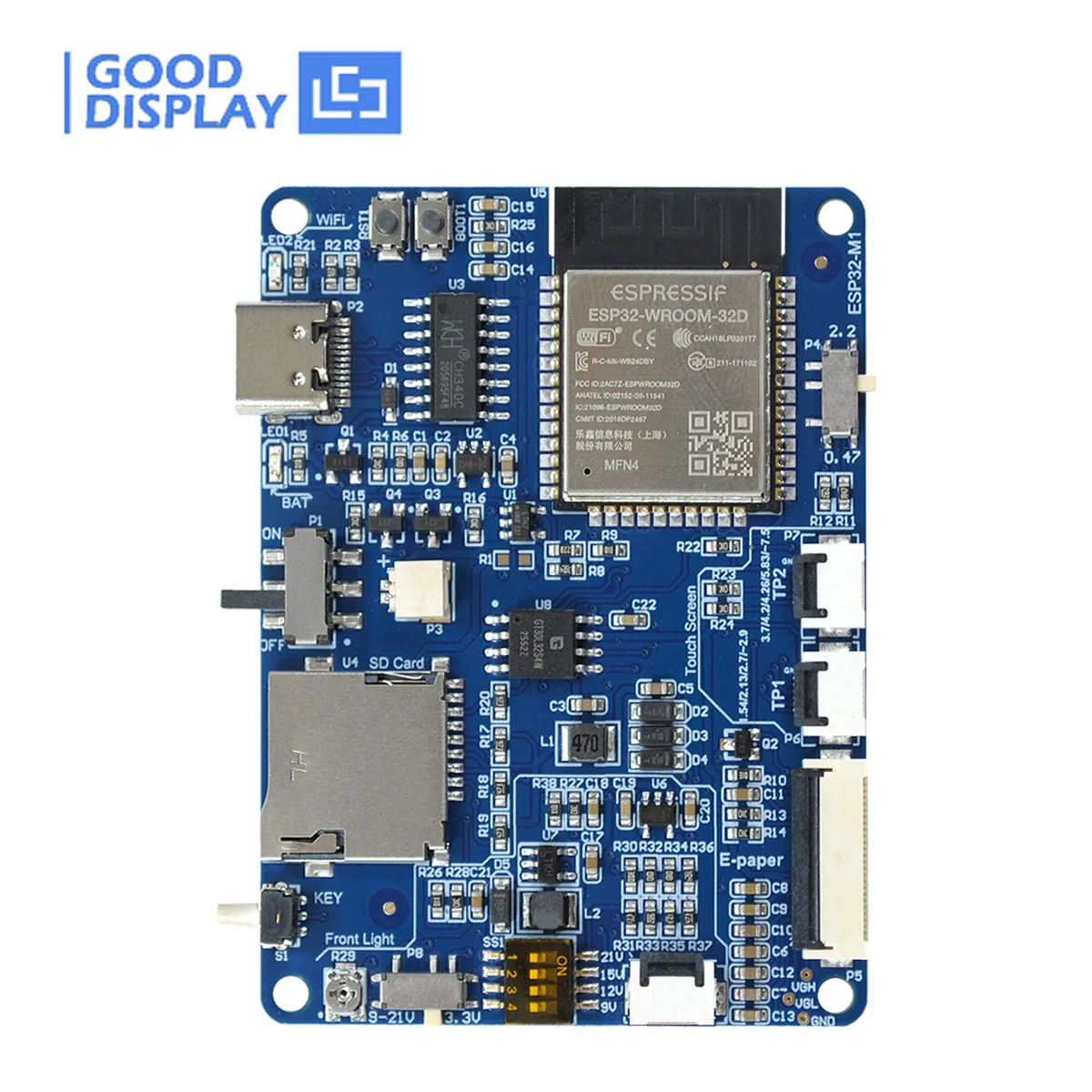 SPI E-Paper Driver Board – 1.54' to 13.3' EPD Displays, Touch & Front Light | ESP32-M1
