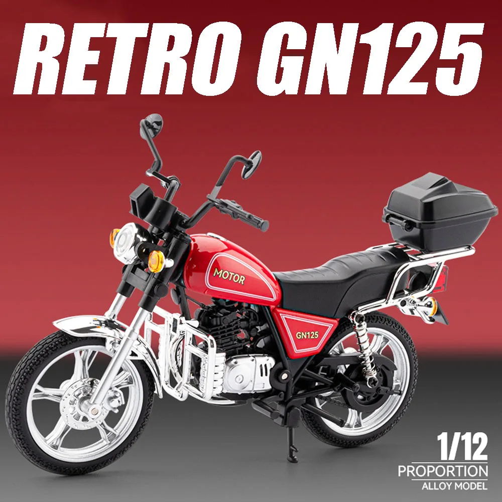 

1:12 Suzuki GN125 Hayabusa модель мотоцикла игрушки металлические литые под давлением амортизация звук свет моделирование мотоциклы для мальчиков подарки