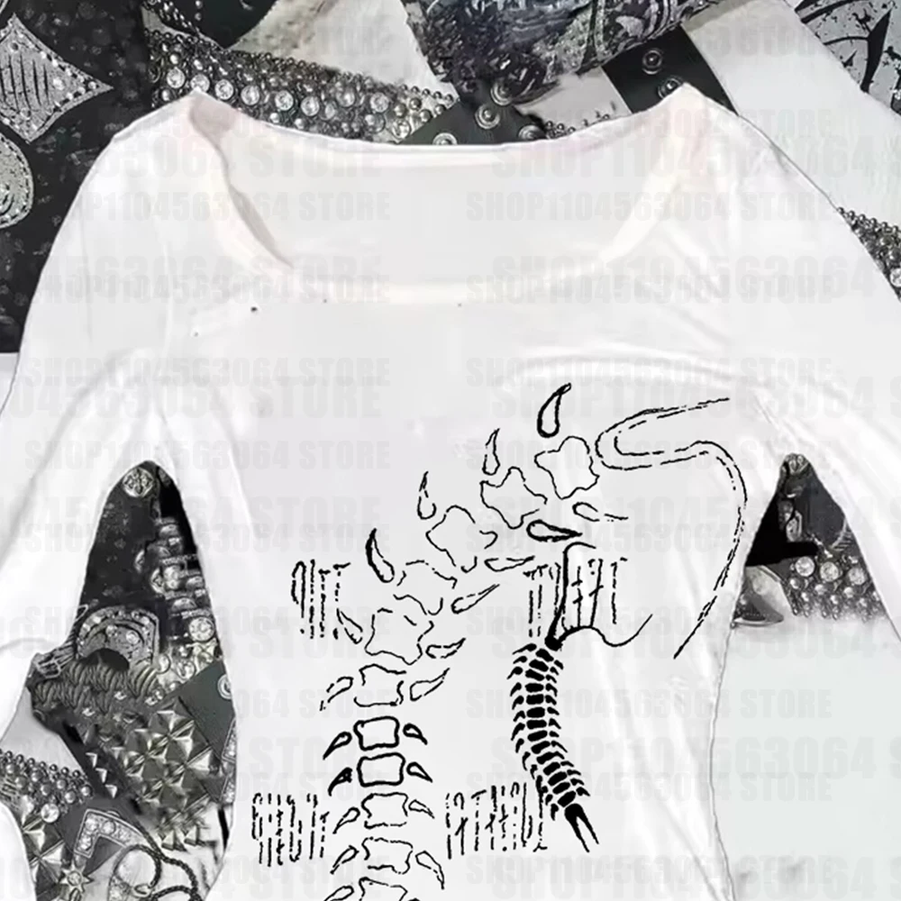 Y2k aesthetic pattern retro basic T-shirt women's clothing retro pattern top short sleeved casual women's T-shirt millennium sty