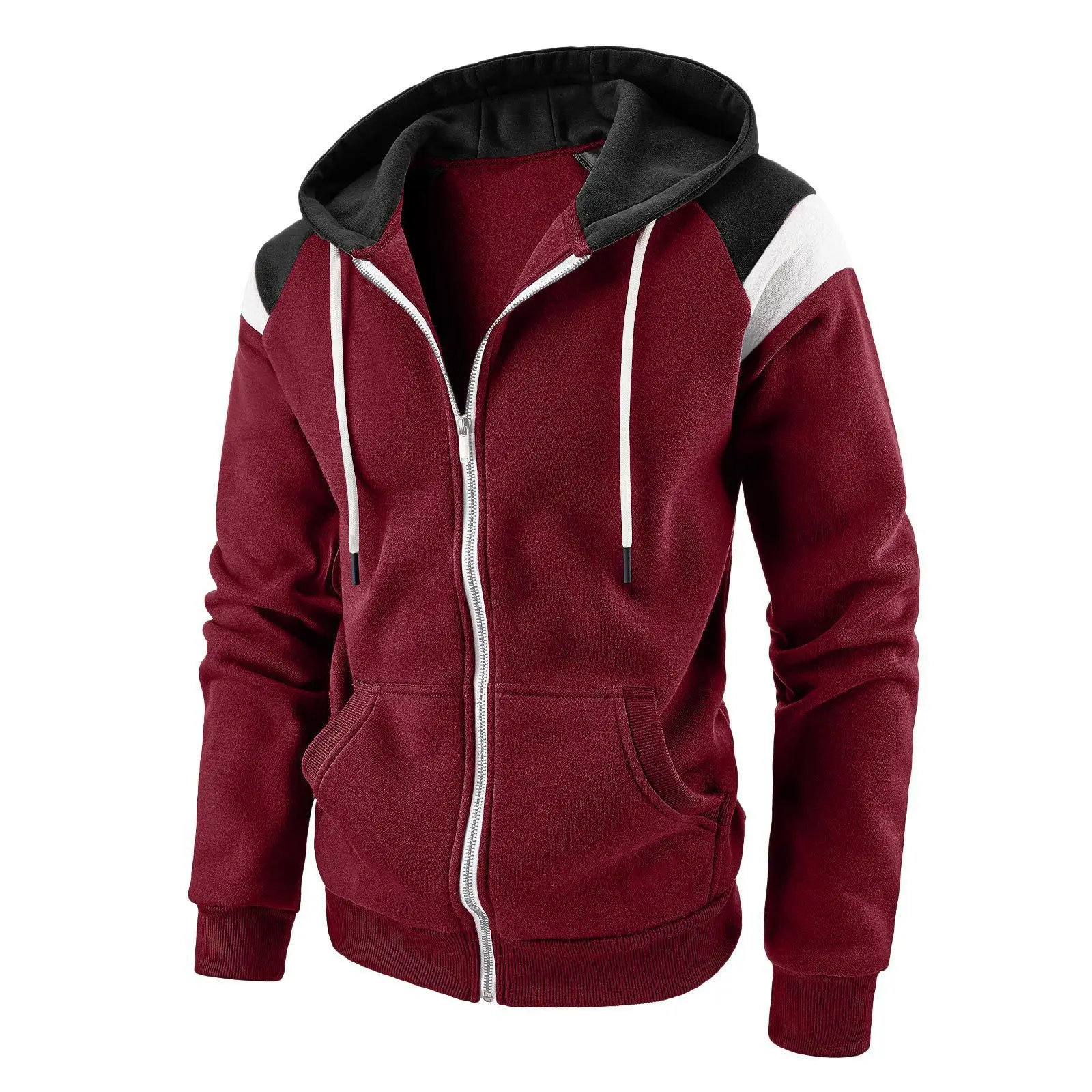 

Fashionable Casual Sporty Men's Sweatshirt 2026 Cross-Border New Style Color Block Collision Design Comfortable Cotton Polyester