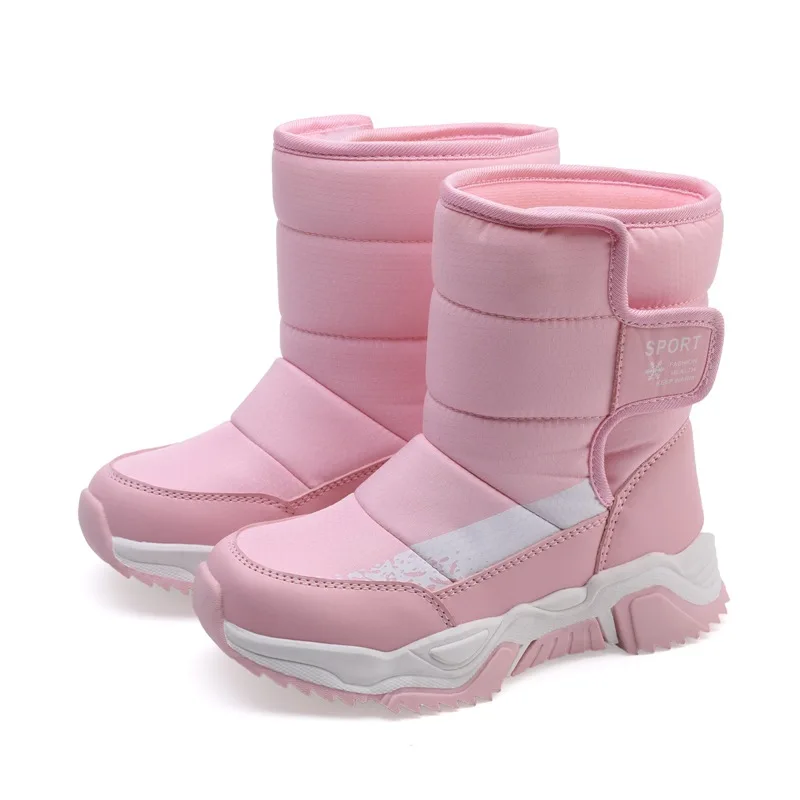 Women's Platform Mid-Calf Boots Mid Women Winter Shoes Woman Warm High Boot 2024 Ladies Waterproof Hook and Look Shoe Pink Black